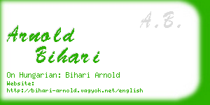 arnold bihari business card